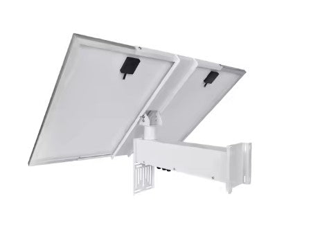 Dual solar power system panel for solar powered security cameras and solar video surveillance