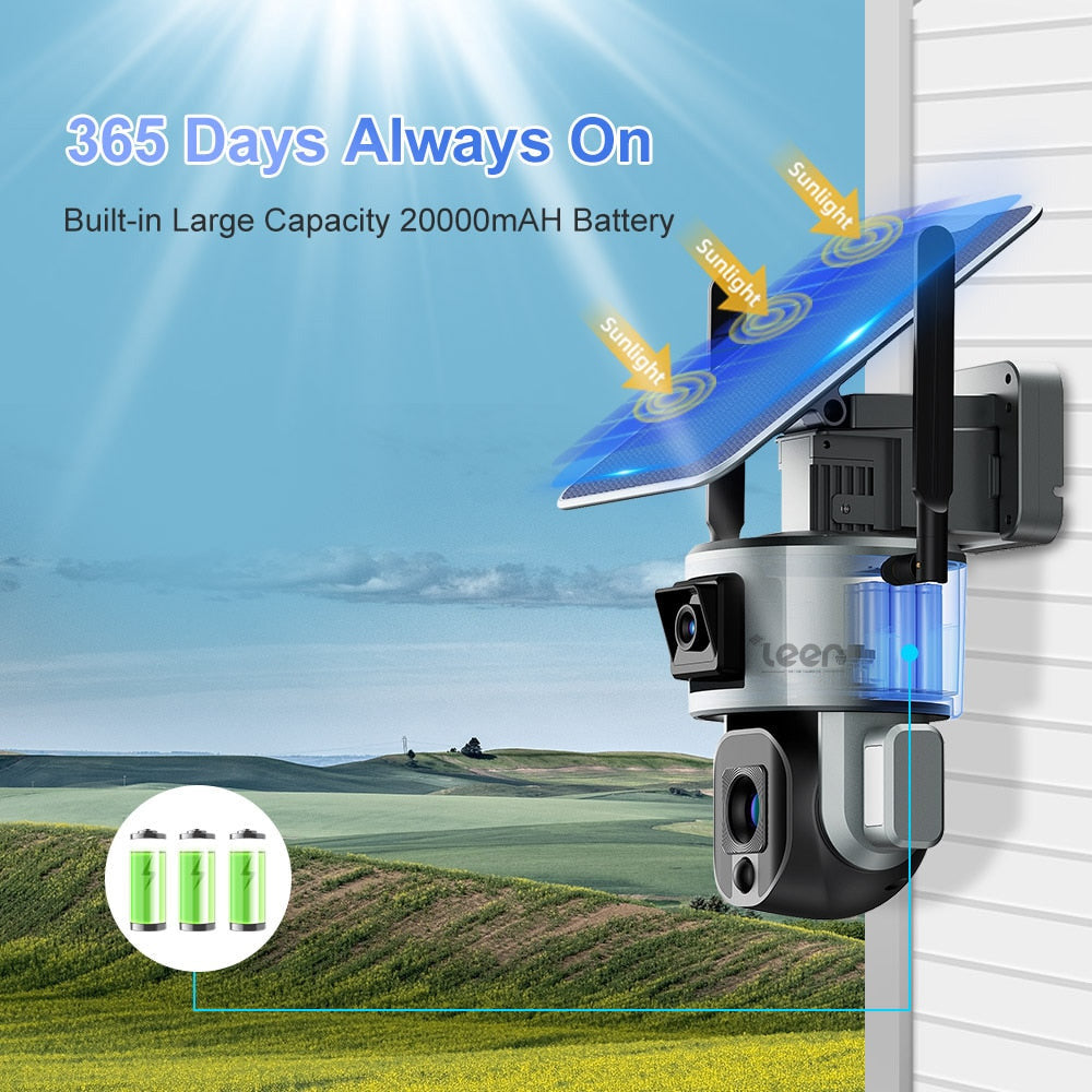 Y5 - 8MP 4K 10X Optical Zoom Solar Camera - 4G SIM or WIFI 2.4g