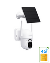 4G solar powered wireless security camera with solar panel for outdoor surveillance.