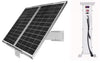 Wall-mounted solar power system panel with battery unit, ideal for powering solar security cameras and solar video surveillance setups