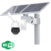 Solar powered wireless security camera with solar panels and WiFi