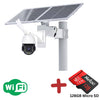 Solar powered wireless security camera with solar panels and WiFi