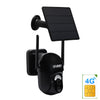 Black solar powered wireless security camera 